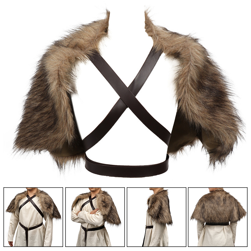 Winter Clothing Accessories - Viking Cloak Faux Fur Collar Cape