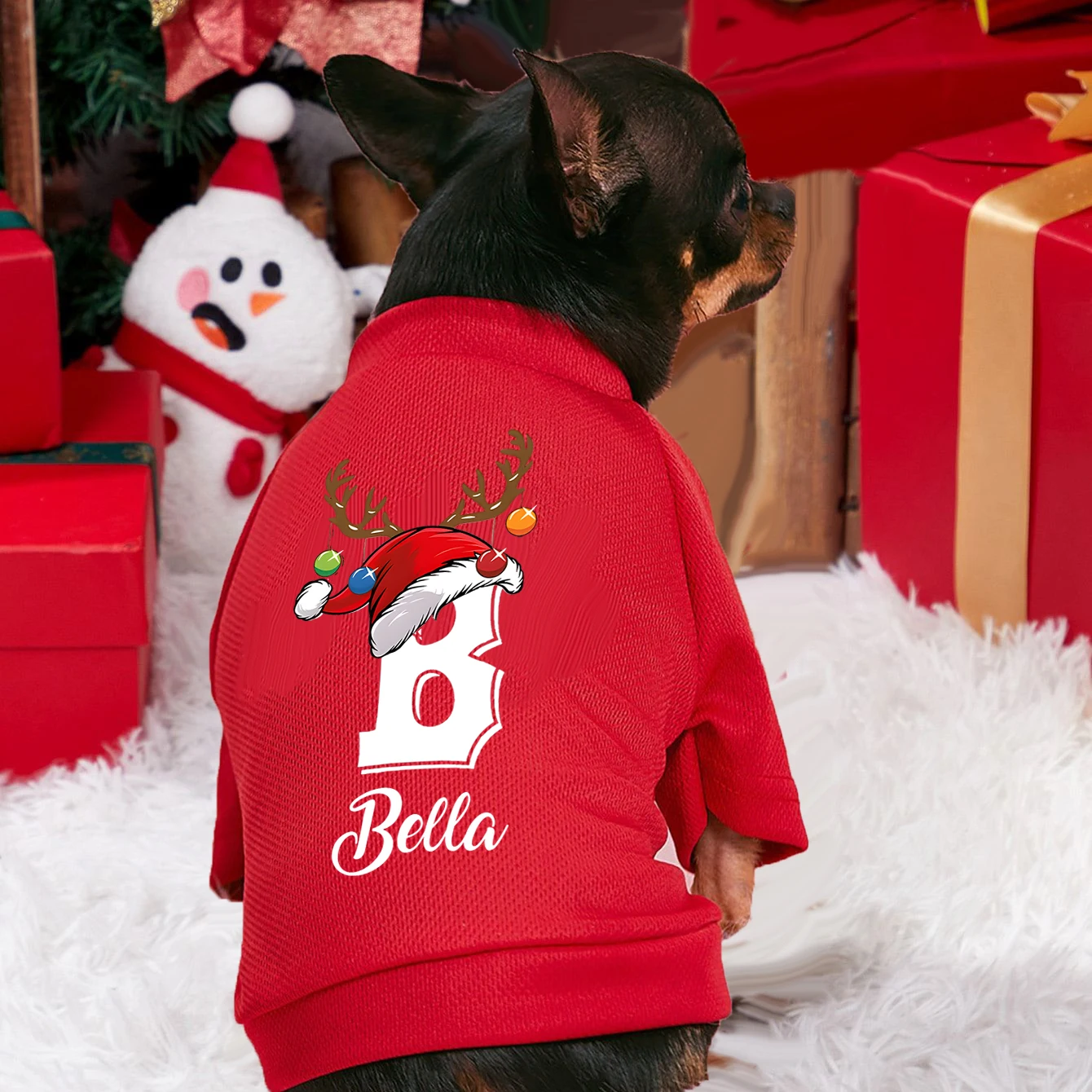 Winter Clothing Name - Personalised Christmas Pet Dog Clothes Custom