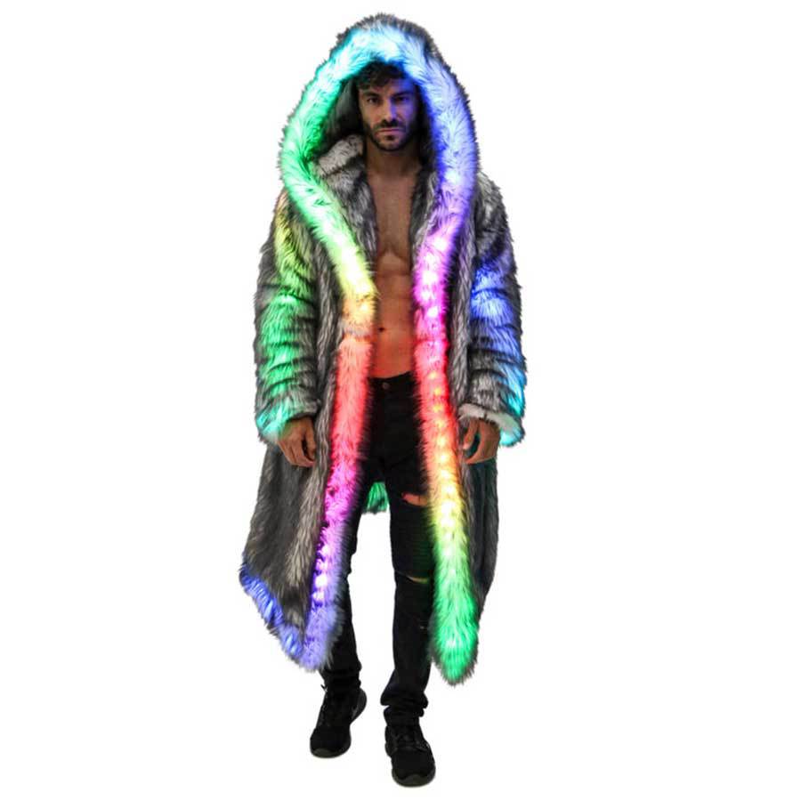 Winter Clothing Pk - Faux Fur Coat Men Hooded Outerwear