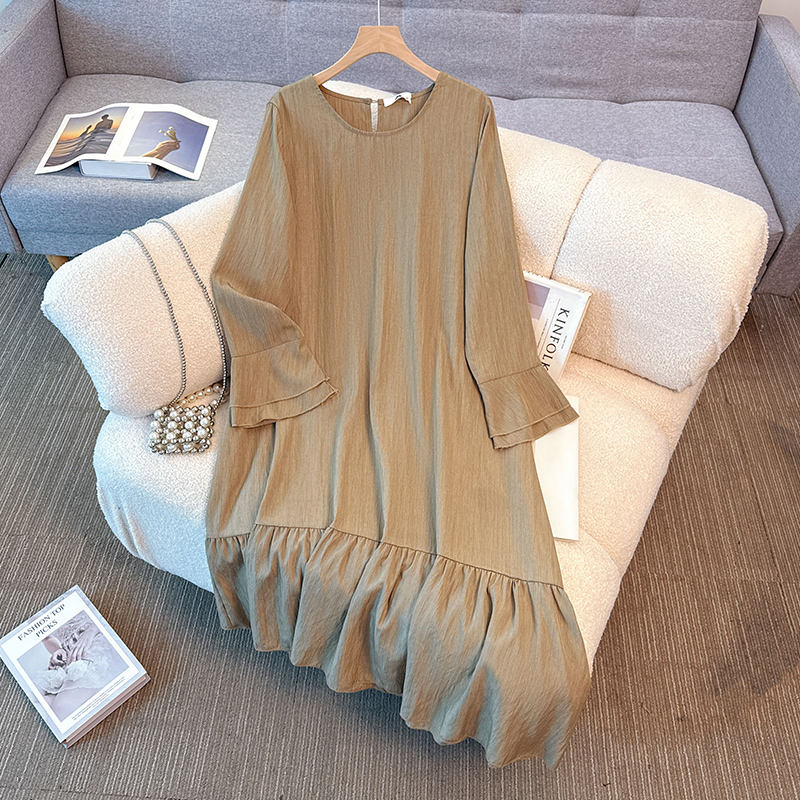 Winter Clothing For Plus Size Women - Elegant Vintage O-neck solid long sleeve