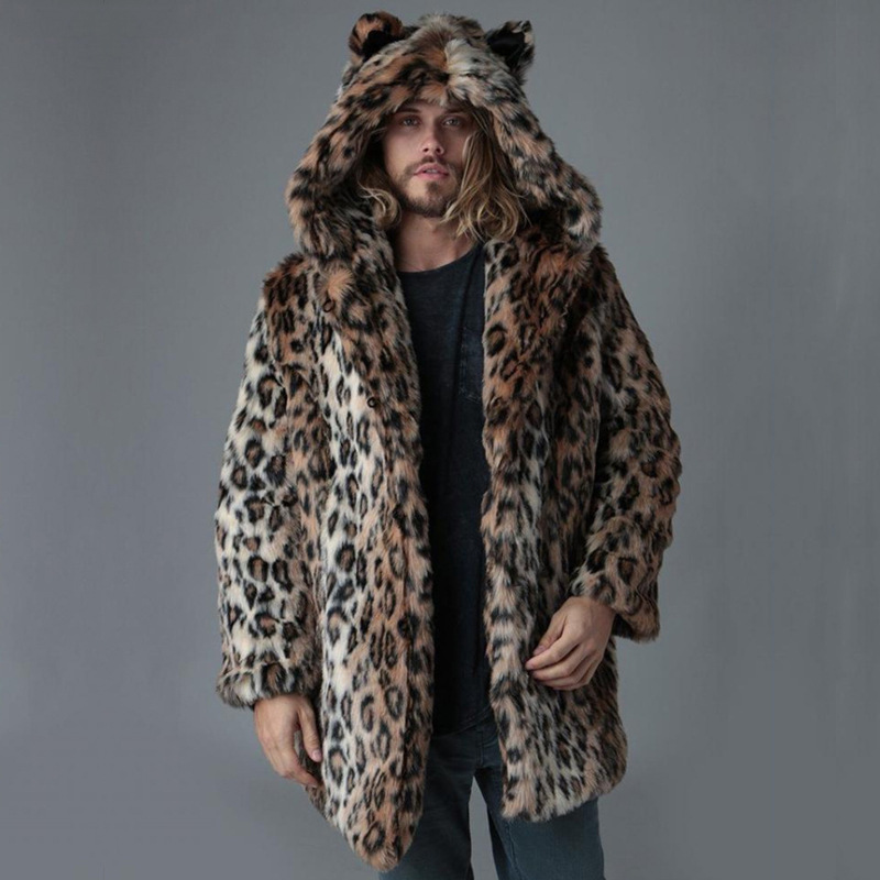 Winter Clothing Pk - Men Faux Fur Jacket Winter Coat
