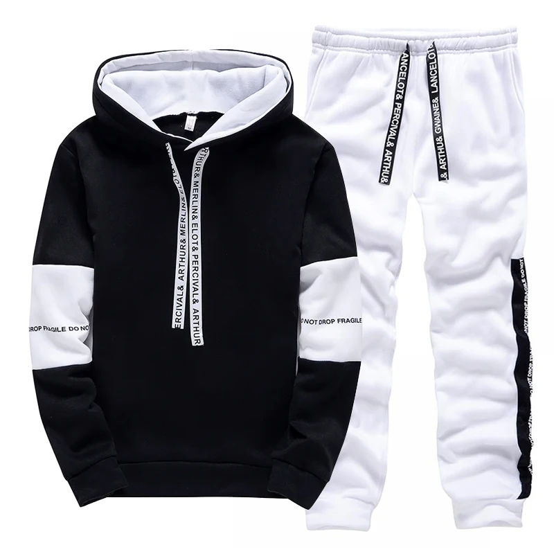 Black White Men's Tracksuit Fa - Winter Clothing Fashion review and price