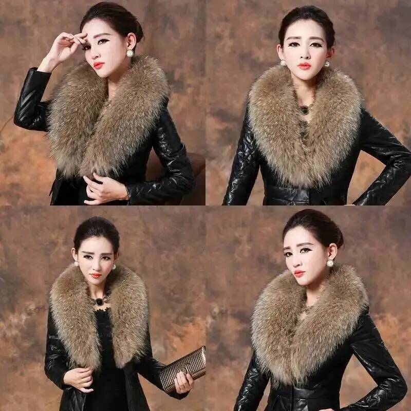 Natural Raccoon Fur Collar Rea - Winter Clothing Pk review and price