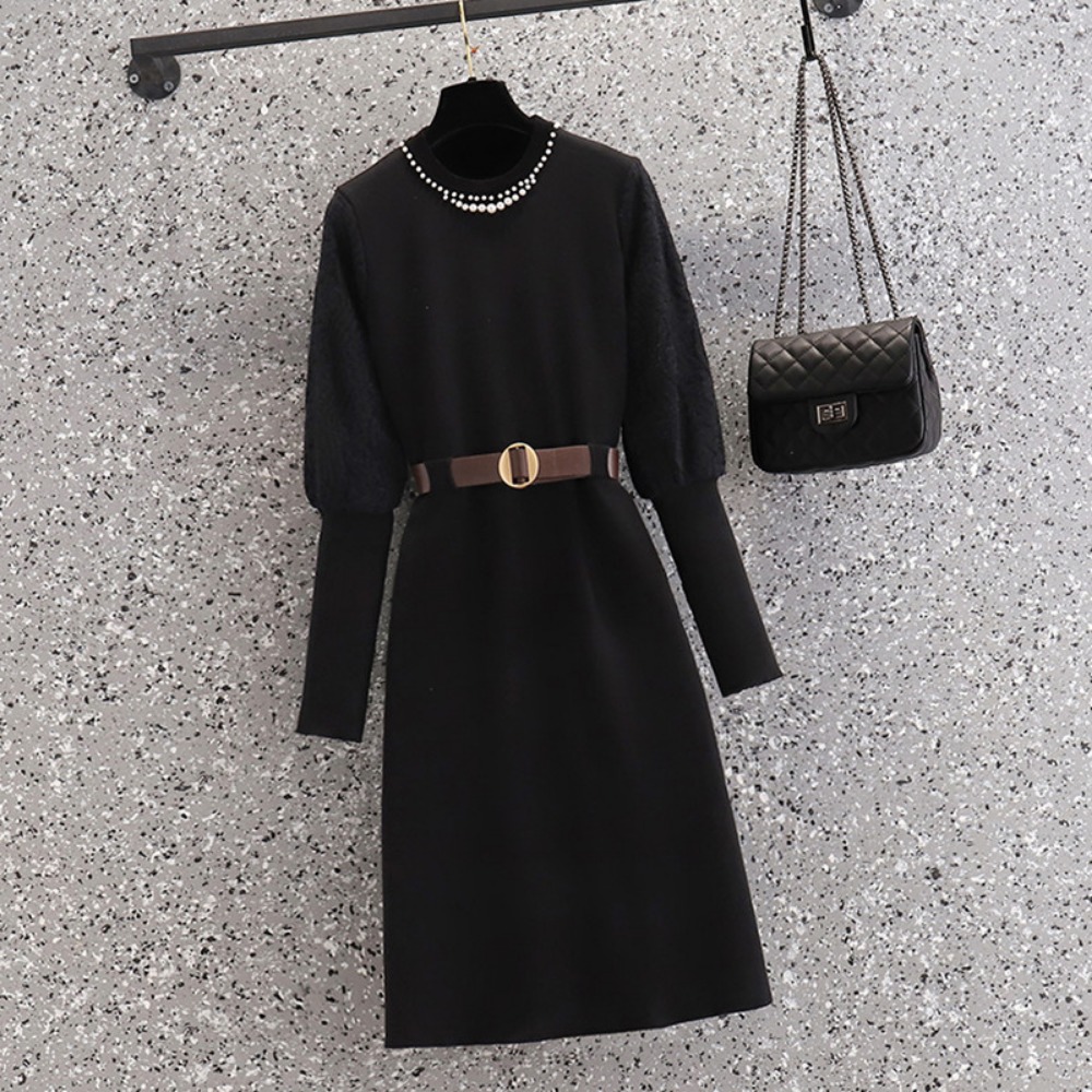 casual Elegant Beading Knit Sp - Winter Clothing For Plus Size Women review and price