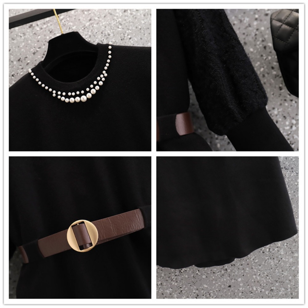 casual Elegant Beading Knit Sp - Winter Clothing For Plus Size Women review and price