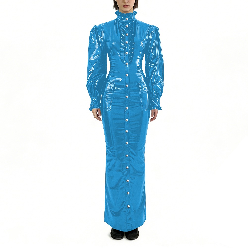 Glossy PVC Long Pencil Dress P - Winter Clothing For Plus Size Women review and price