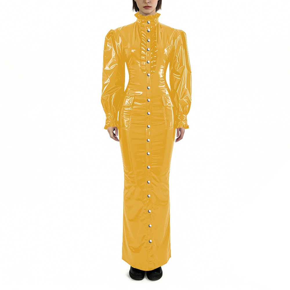 Glossy PVC Long Pencil Dress P - Winter Clothing For Plus Size Women review and price