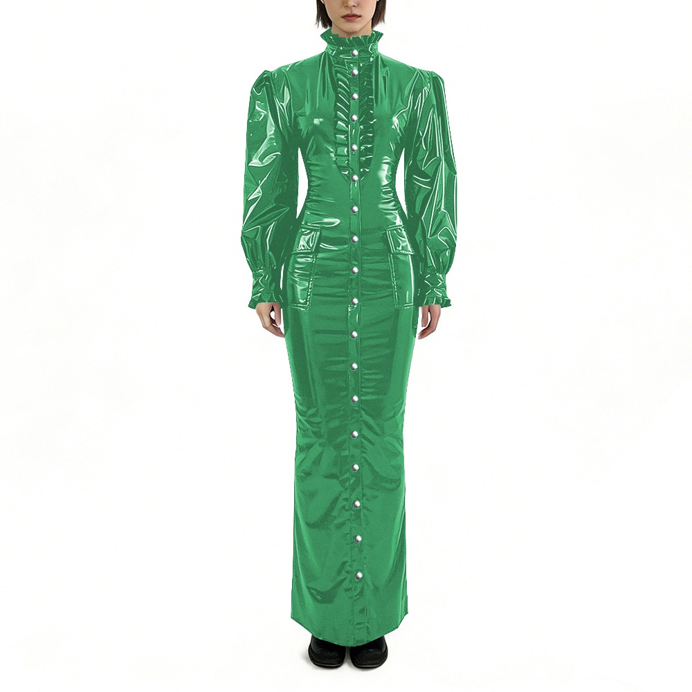 Glossy PVC Long Pencil Dress P - Winter Clothing For Plus Size Women review and price