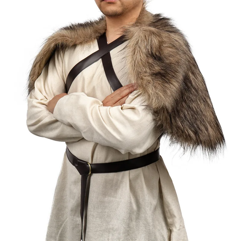 Viking Cloak Faux Fur Collar C - Winter Clothing Accessories review and price