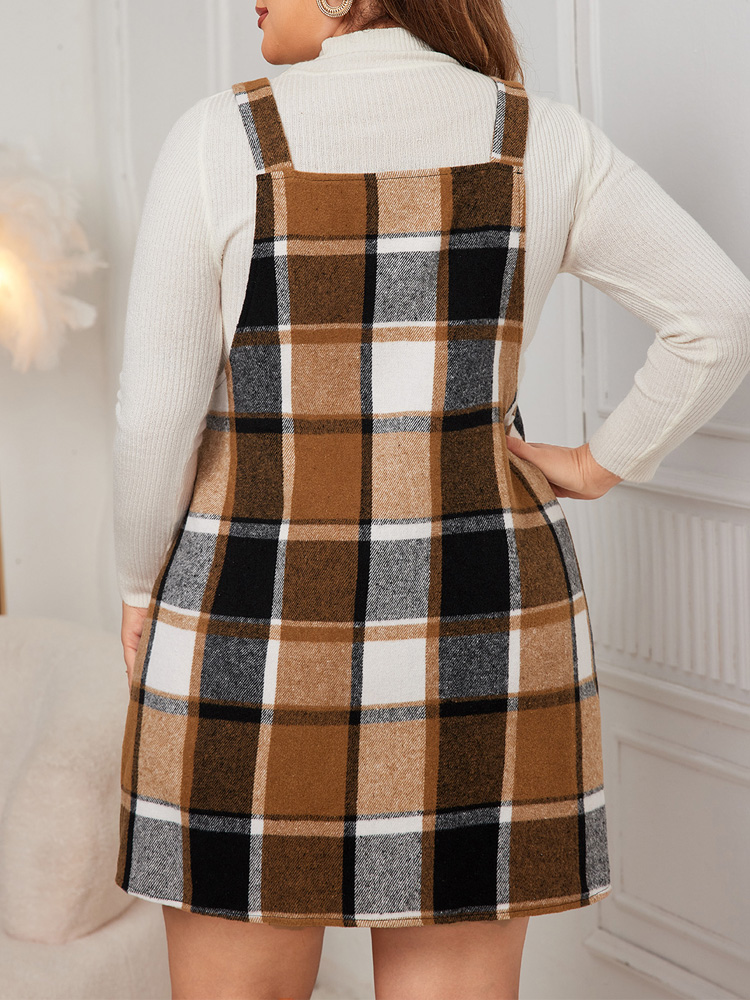 GIBSIE Plus Size Plaid Strap D - Winter Clothing For Plus Size Women review and price