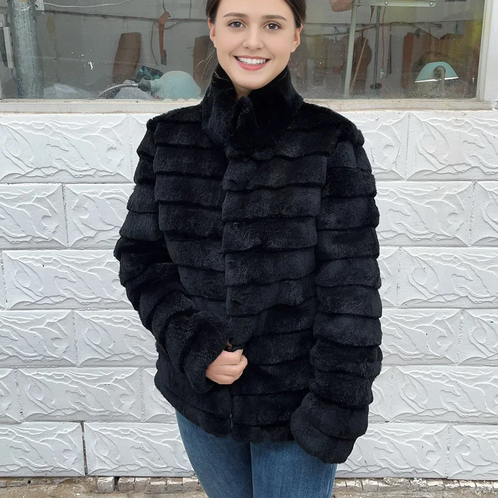 OFTBUY Rabbit Real Fur Coat Wa - Winter Clothing Store review and price