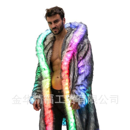 Faux Fur Coat Men Hooded Outer - Winter Clothing Pk review and price
