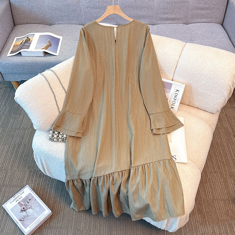 Elegant Vintage O-neck solid l - Winter Clothing For Plus Size Women review and price