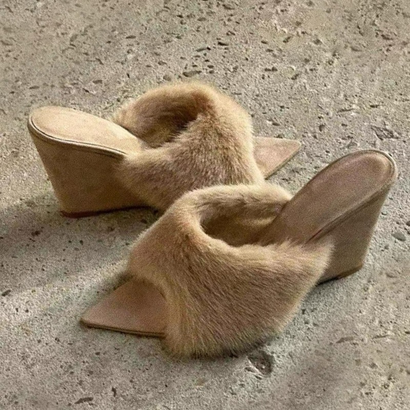 Fluffy Women Slippers Wedges P - Winter Clothing Trends 2025 review and price