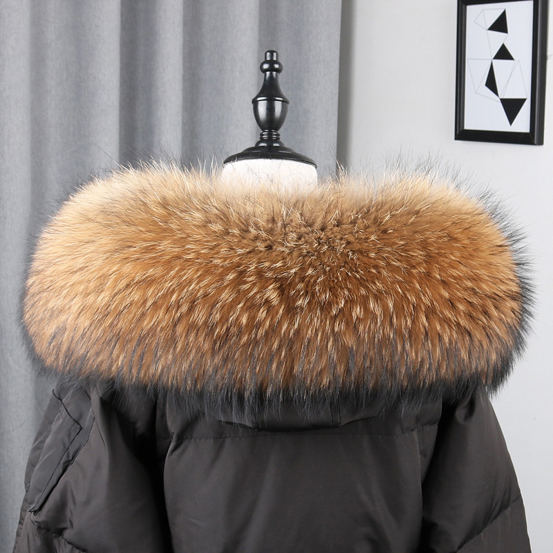 100% Real Fur Collar Coat Wint - Winter Clothing Accessories review and price